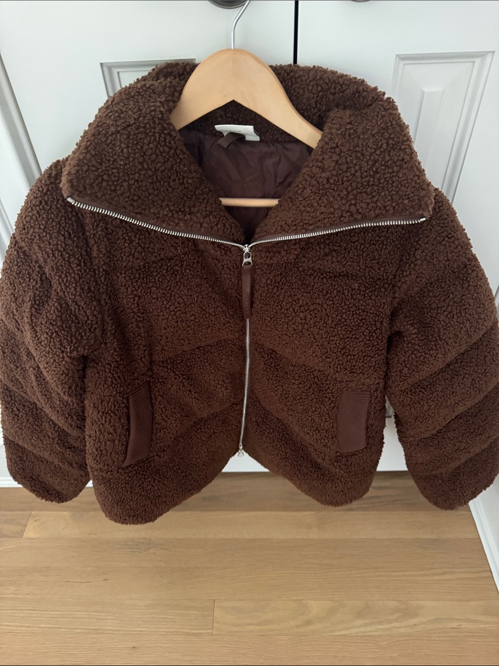 Varley Chocolate Brown Sherpa Puffer Jacket